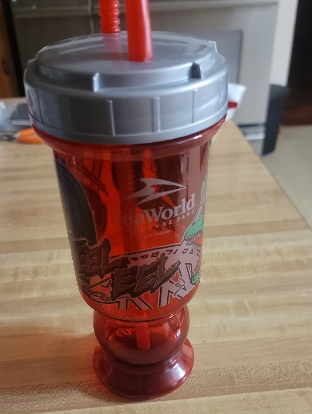 SeaWorld San Antonio Red Translucent Souvenir Tumbler